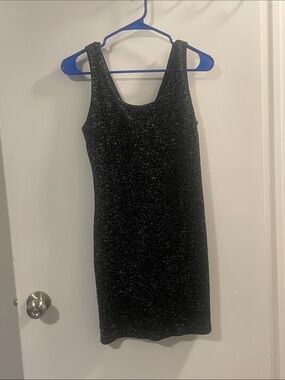 Women’s size medium cocktail mini dress Black Sparkle Tank Sheath Dress